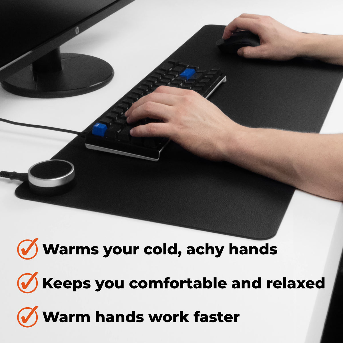 Warm Desk Pad, Heated Desk Mat, Touch Control Leather Pad, Electric Heating  Pad, Gaming Mouse Pad-US 