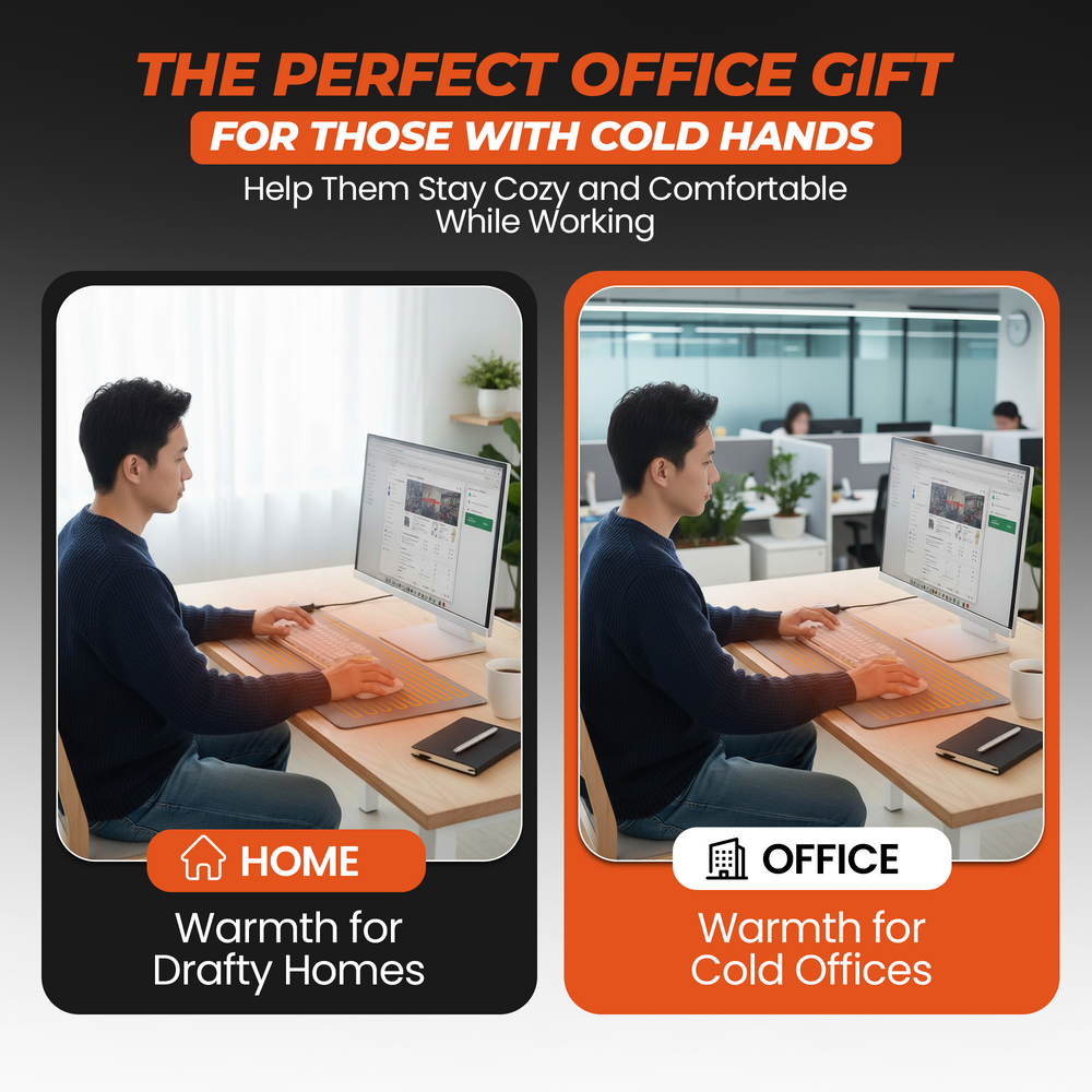 The Dual Zone Hand Warmer - Heated Desk Mat (Modern)
