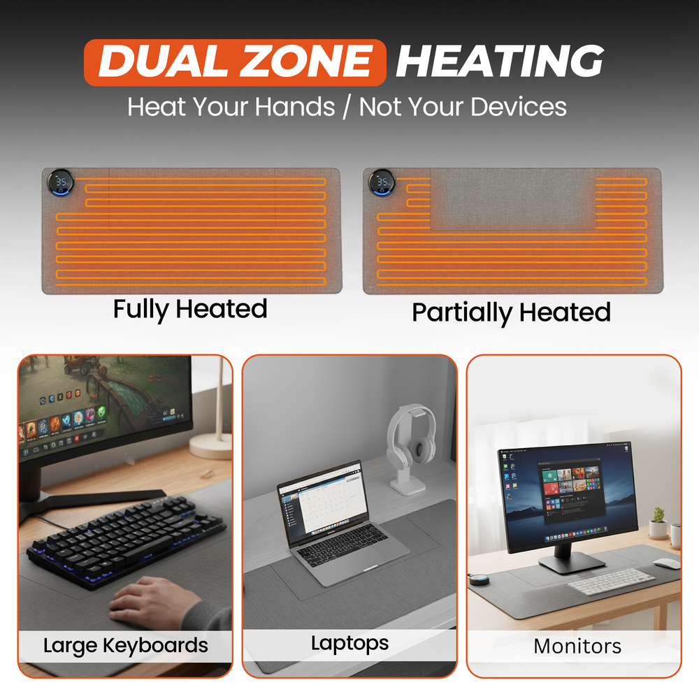 The Dual Zone Hand Warmer - Heated Desk Mat (Modern)
